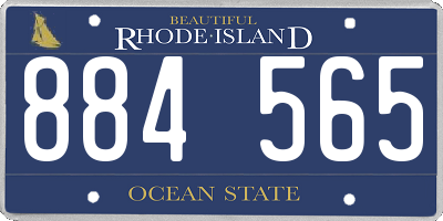 RI license plate 884565
