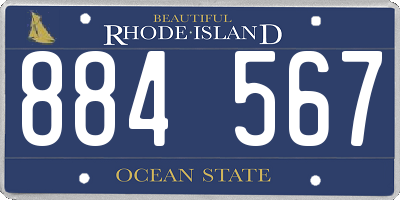 RI license plate 884567