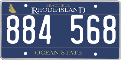 RI license plate 884568