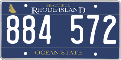 RI license plate 884572