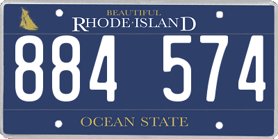 RI license plate 884574