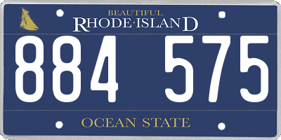 RI license plate 884575