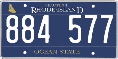 RI license plate 884577