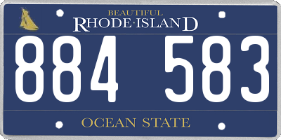 RI license plate 884583