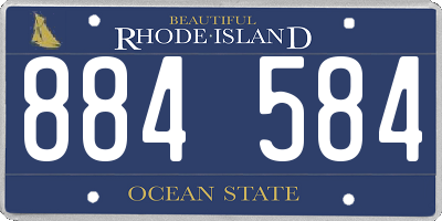 RI license plate 884584