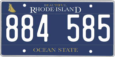 RI license plate 884585