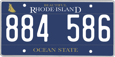 RI license plate 884586