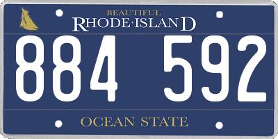 RI license plate 884592