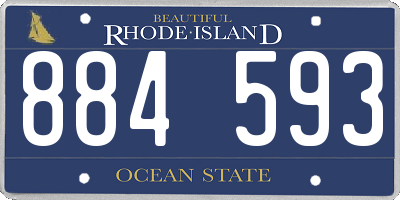 RI license plate 884593