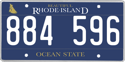 RI license plate 884596