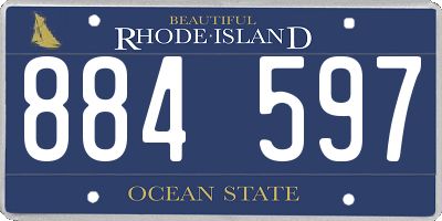 RI license plate 884597