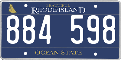 RI license plate 884598