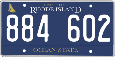 RI license plate 884602