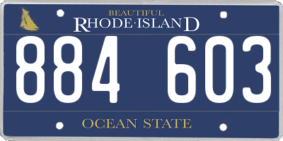 RI license plate 884603