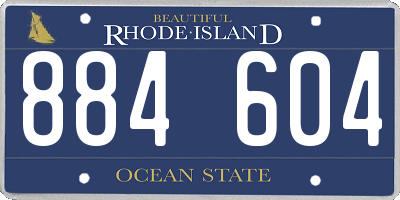 RI license plate 884604