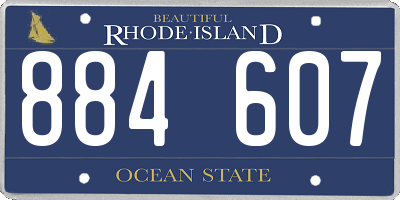 RI license plate 884607