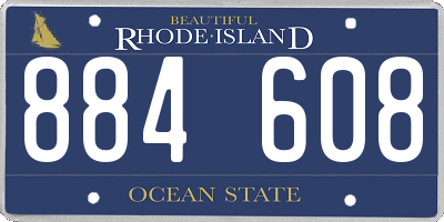 RI license plate 884608