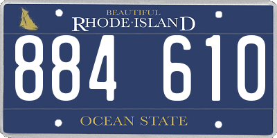 RI license plate 884610