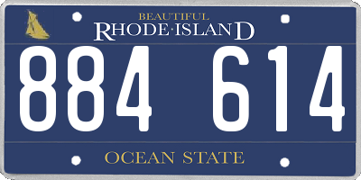 RI license plate 884614