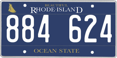 RI license plate 884624