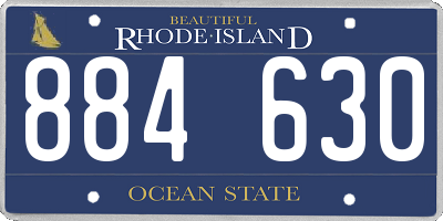 RI license plate 884630