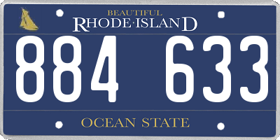 RI license plate 884633
