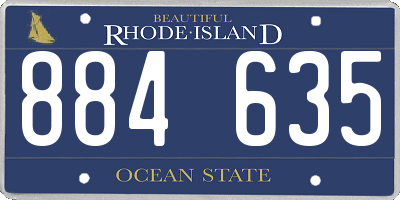 RI license plate 884635