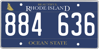RI license plate 884636