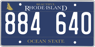 RI license plate 884640