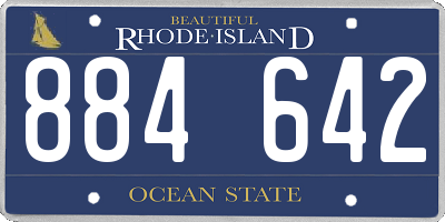 RI license plate 884642