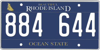 RI license plate 884644