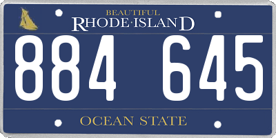 RI license plate 884645