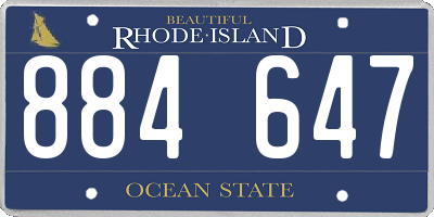 RI license plate 884647
