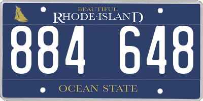 RI license plate 884648