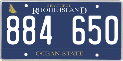 RI license plate 884650
