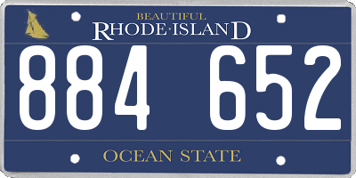 RI license plate 884652