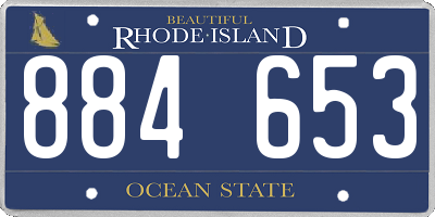 RI license plate 884653