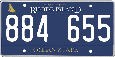 RI license plate 884655