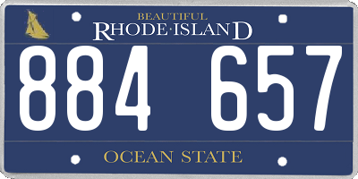 RI license plate 884657