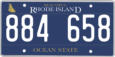 RI license plate 884658