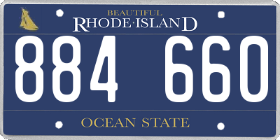 RI license plate 884660