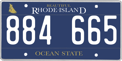 RI license plate 884665