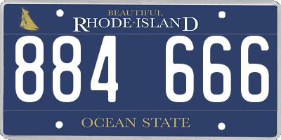 RI license plate 884666