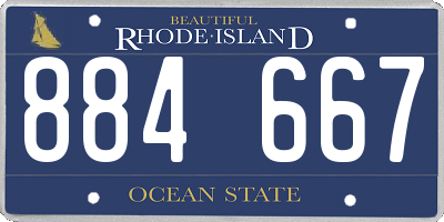RI license plate 884667
