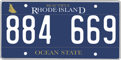 RI license plate 884669