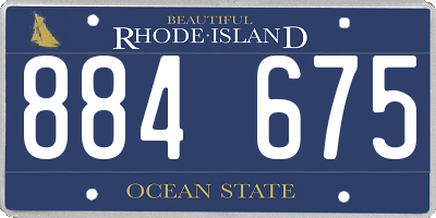 RI license plate 884675