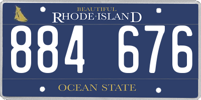 RI license plate 884676