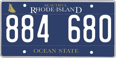 RI license plate 884680