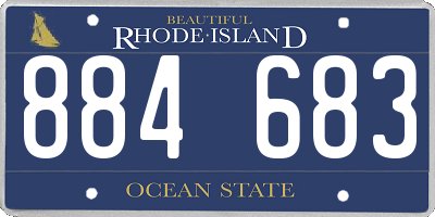 RI license plate 884683
