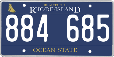 RI license plate 884685